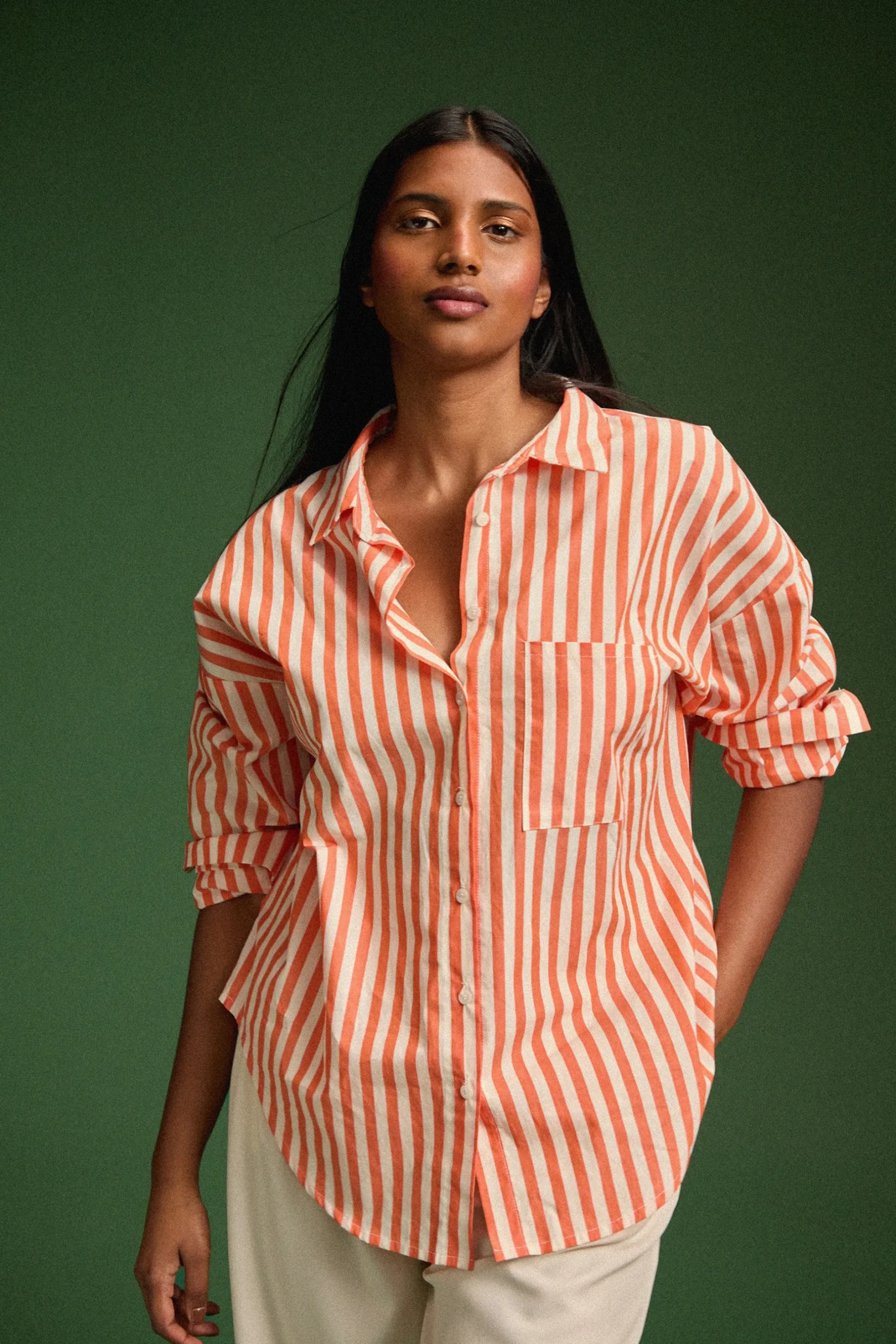 Make My Lemonade CHEMISE OMER ORANGE STRIPE< Tops & T-Shirts