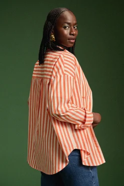 Make My Lemonade CHEMISE OMER ORANGE STRIPE< Tops & T-Shirts