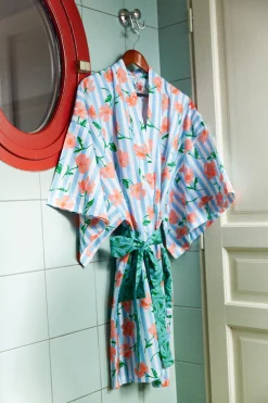 Make My Lemonade DESHABILLE THALULA FLOWERS STRIPES BLUE< Le Linge|Homewear