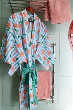 Make My Lemonade DESHABILLE THALULA FLOWERS STRIPES BLUE< Le Linge|Homewear