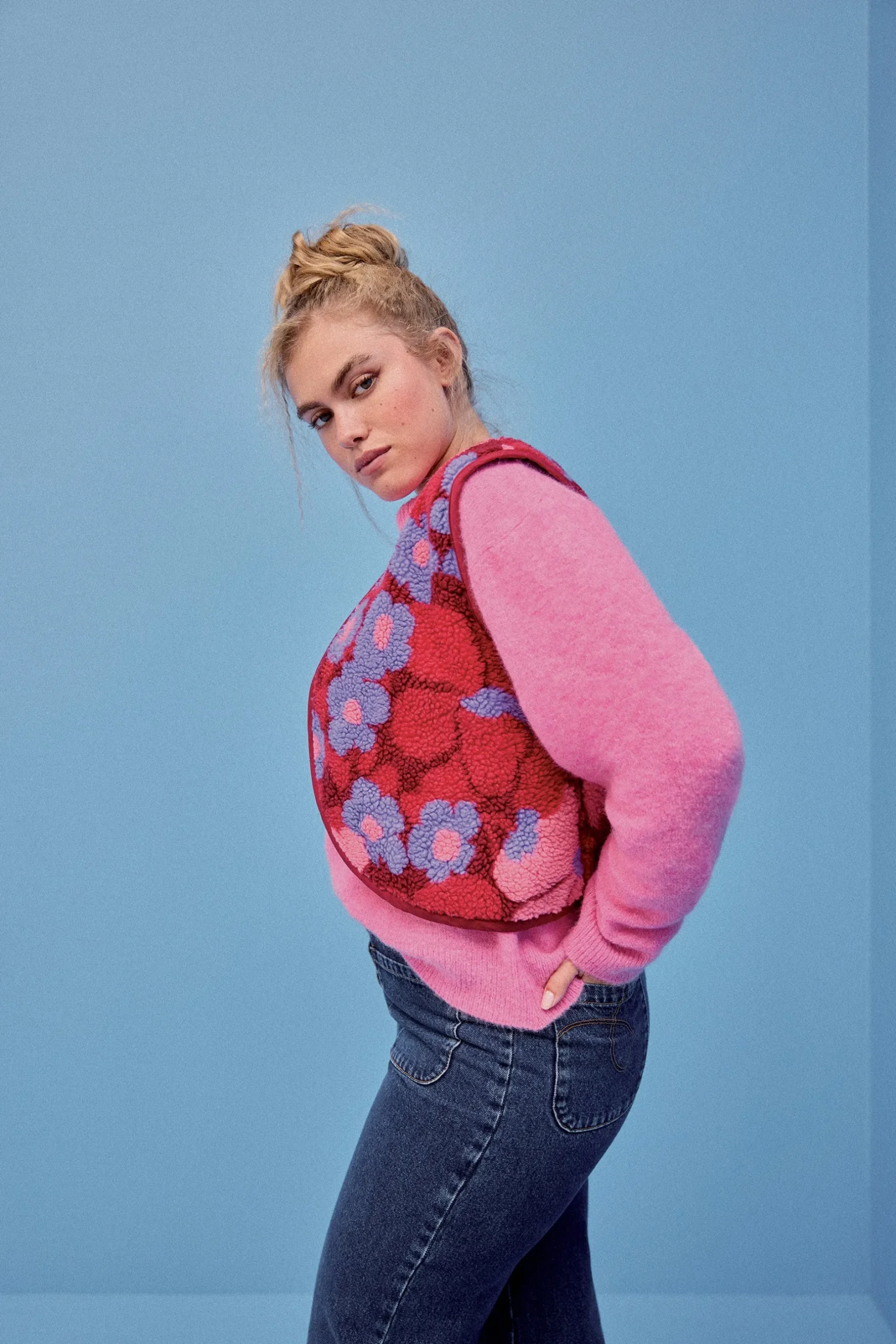Make My Lemonade GILET RAVEL FLEURS 70'S PURPLE< Vestes & Manteaux|Sweats & Mailles