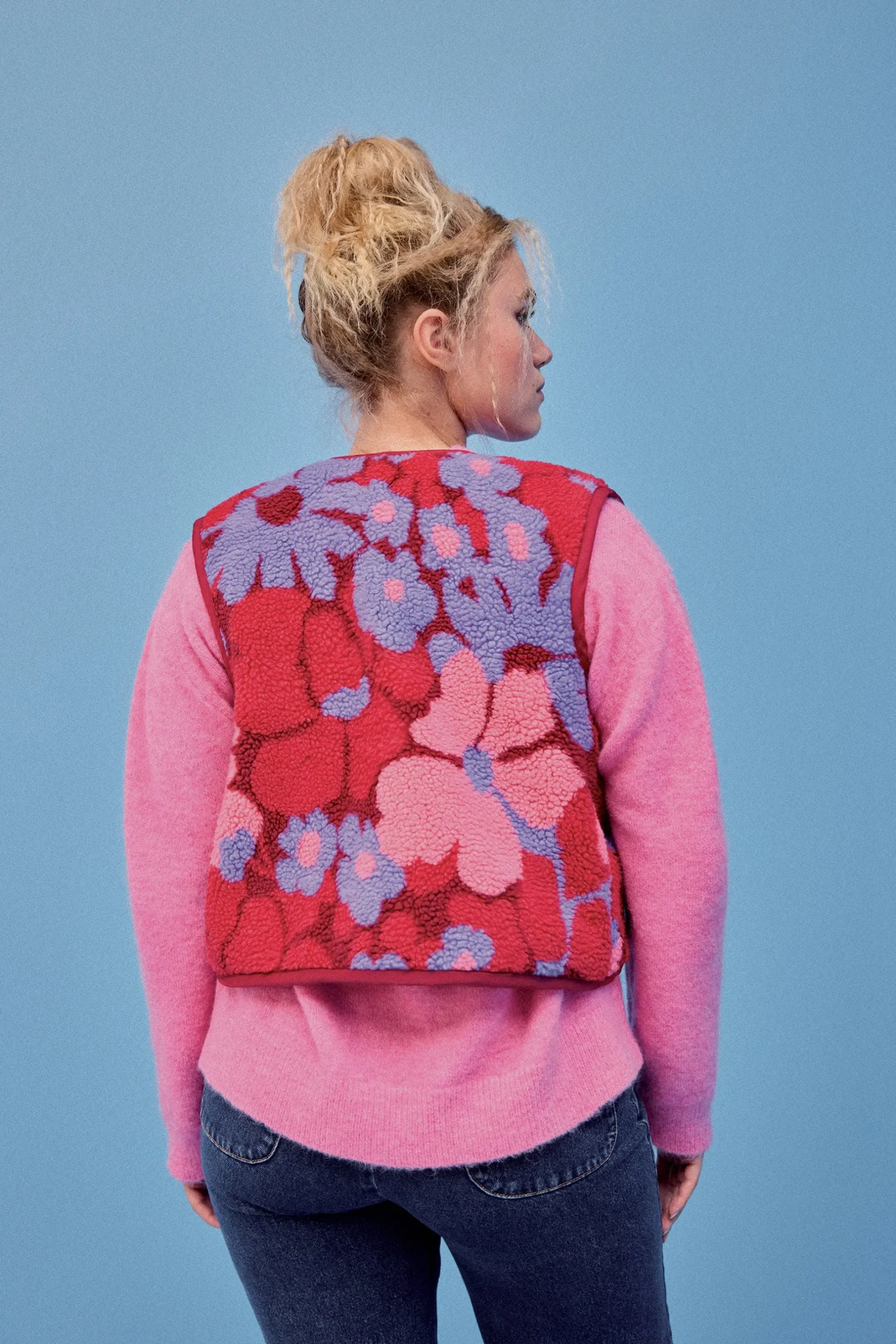 Make My Lemonade GILET RAVEL FLEURS 70'S PURPLE< Vestes & Manteaux|Sweats & Mailles