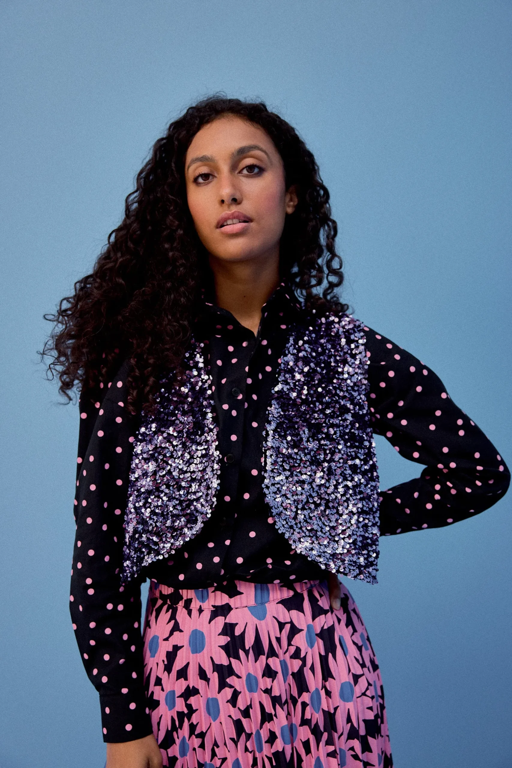 Make My Lemonade GILET RAVEL SEQUINS LILAS< Vestes & Manteaux