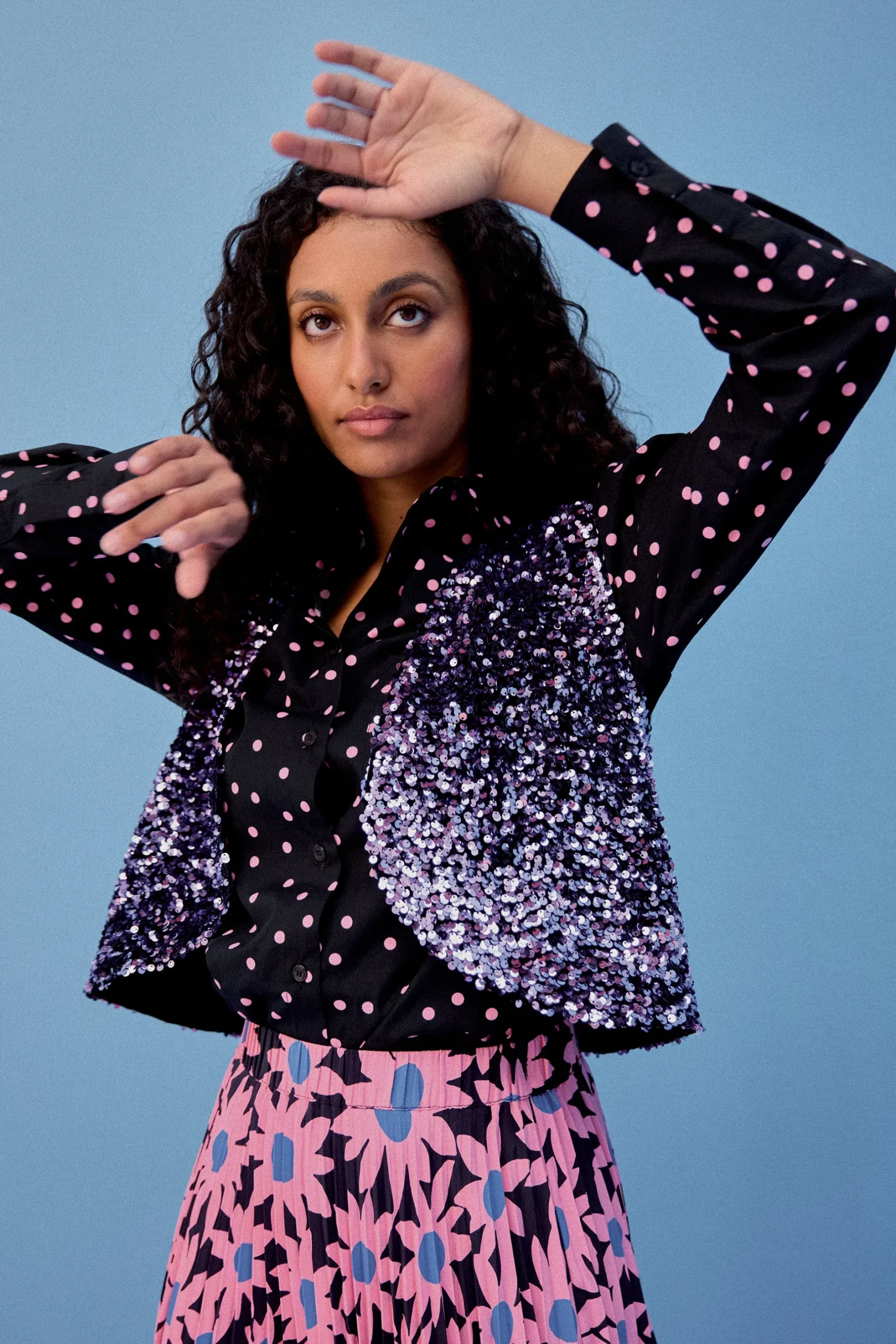 Make My Lemonade GILET RAVEL SEQUINS LILAS< Vestes & Manteaux