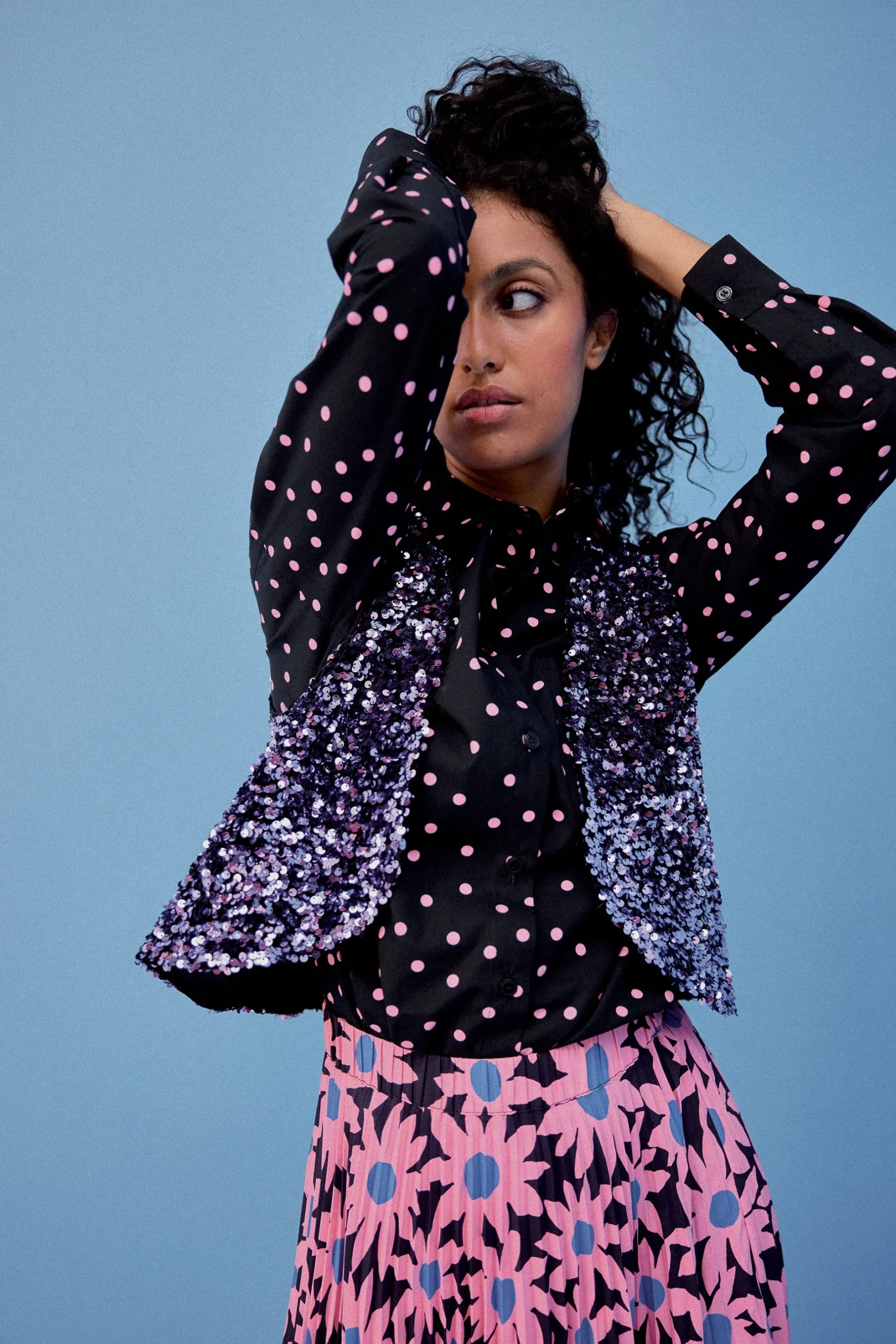 Make My Lemonade GILET RAVEL SEQUINS LILAS< Vestes & Manteaux