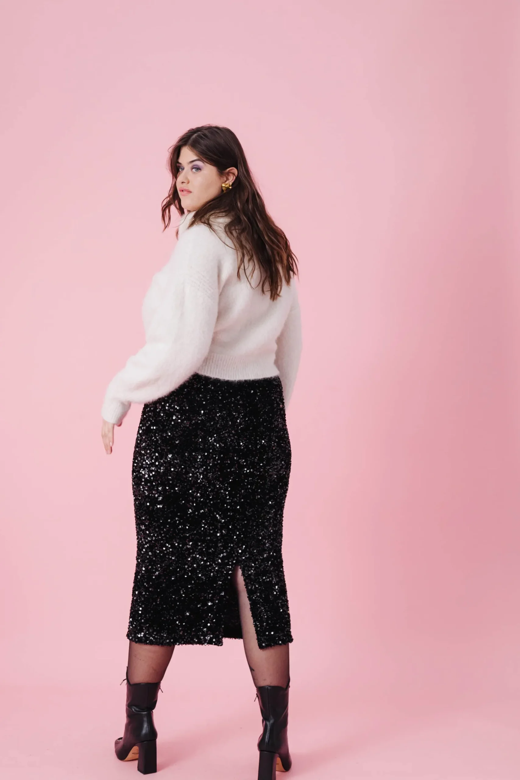 Make My Lemonade JUPE SARAH SEQUINS NOIR< Jupes
