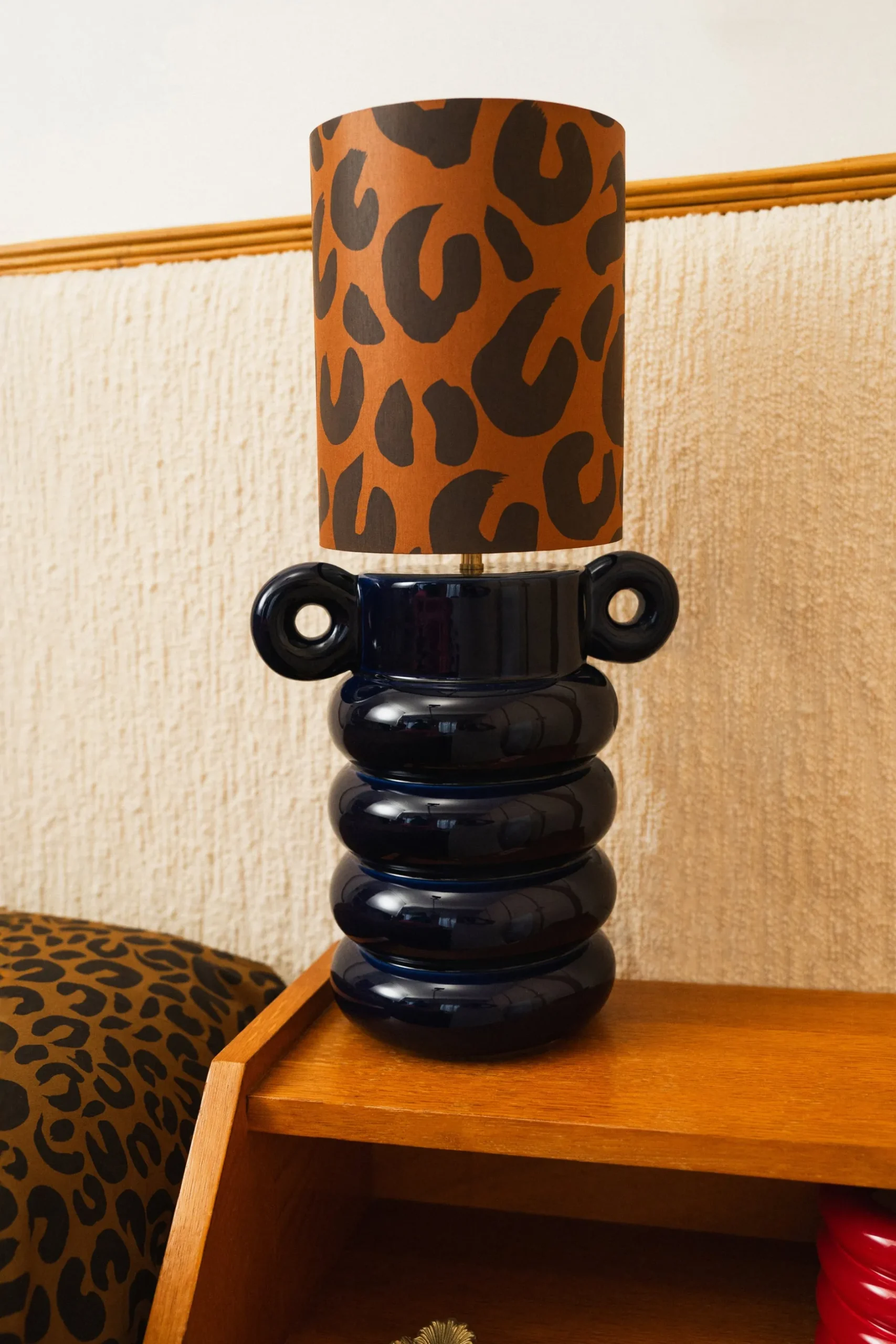 Make My Lemonade LAMPE ALI LEOPARD & BLEU MARINE< Lampes|Décorations