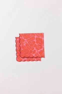 Make My Lemonade LOT DE 2 SERVIETTES KATE ANEMONE PINK< Art De La Table|Le Linge