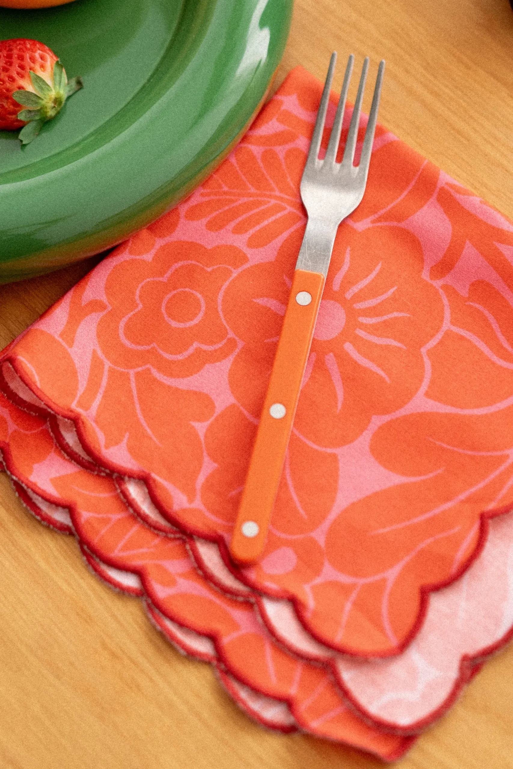 Make My Lemonade LOT DE 2 SERVIETTES KATE ANEMONE PINK< Art De La Table|Le Linge