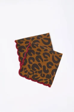 Make My Lemonade LOT DE 2 SERVIETTES KATE LEOPARD< Art De La Table|Le Linge