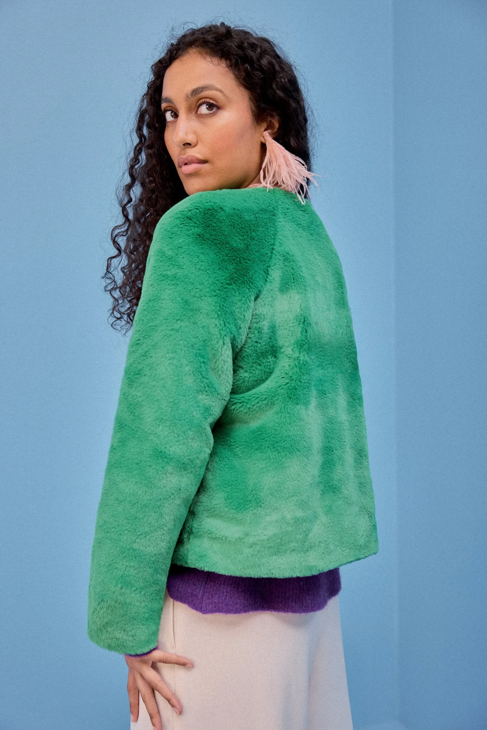 Make My Lemonade MANTEAU MARIA VERT< Vestes & Manteaux