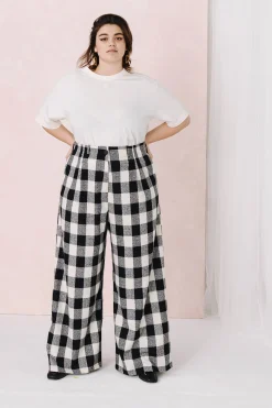 Make My Lemonade PANTALON HARYA VICHY NOIR & BLANC< Pantalons
