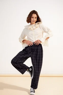 Make My Lemonade PANTALON NEW NOE CARREAUX NAVY< Pantalons