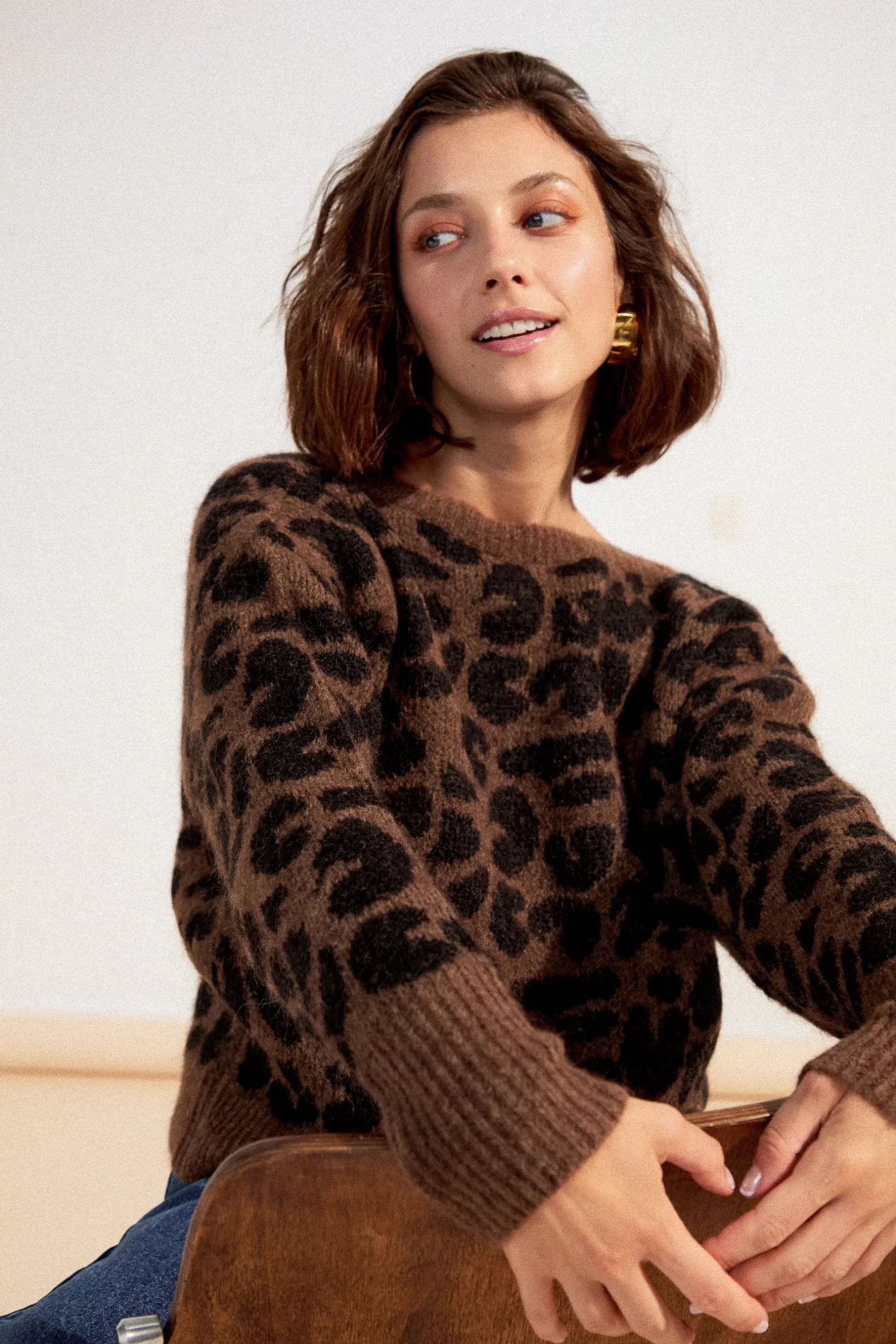 Make My Lemonade PULL MARIUS V LEOPARD< Sweats & Mailles