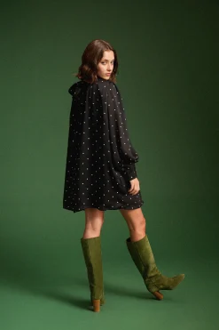 Make My Lemonade ROBE ROMINA BLACK POLKA< Robes & Combis