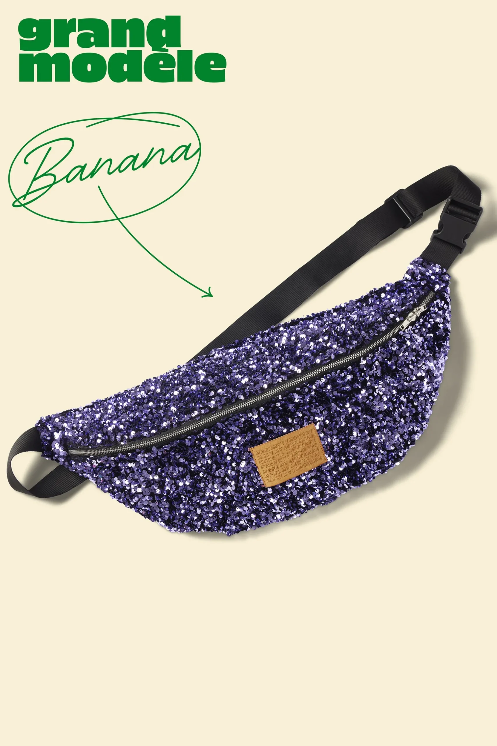 Make My Lemonade SAC BANANA SEQUINS LILAS< Bananes|Sacs & Bananes