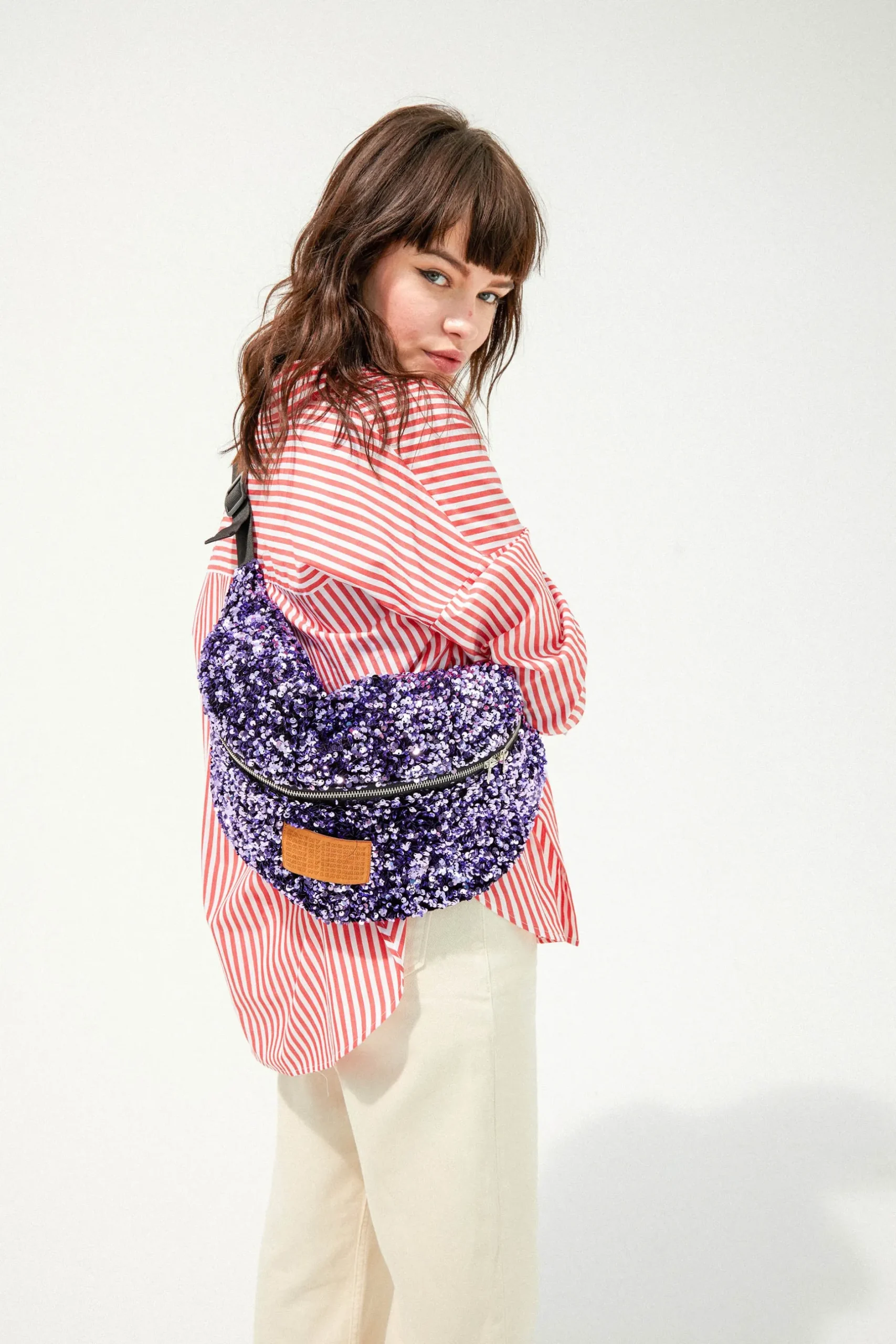 Make My Lemonade SAC BANANA SEQUINS LILAS< Bananes|Sacs & Bananes