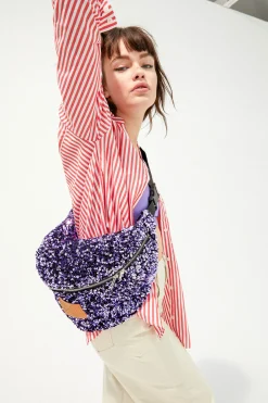 Make My Lemonade SAC BANANA SEQUINS LILAS< Bananes|Sacs & Bananes