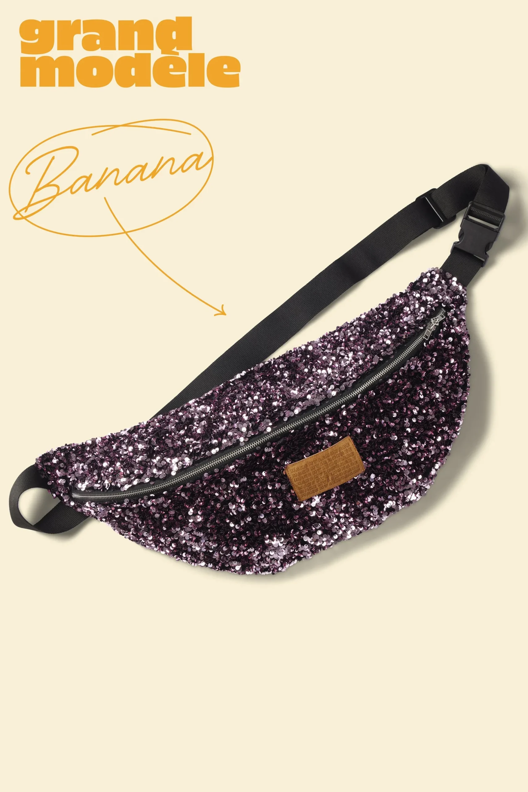 Make My Lemonade SAC BANANA SEQUINS ROSES< Bananes|Sacs & Bananes