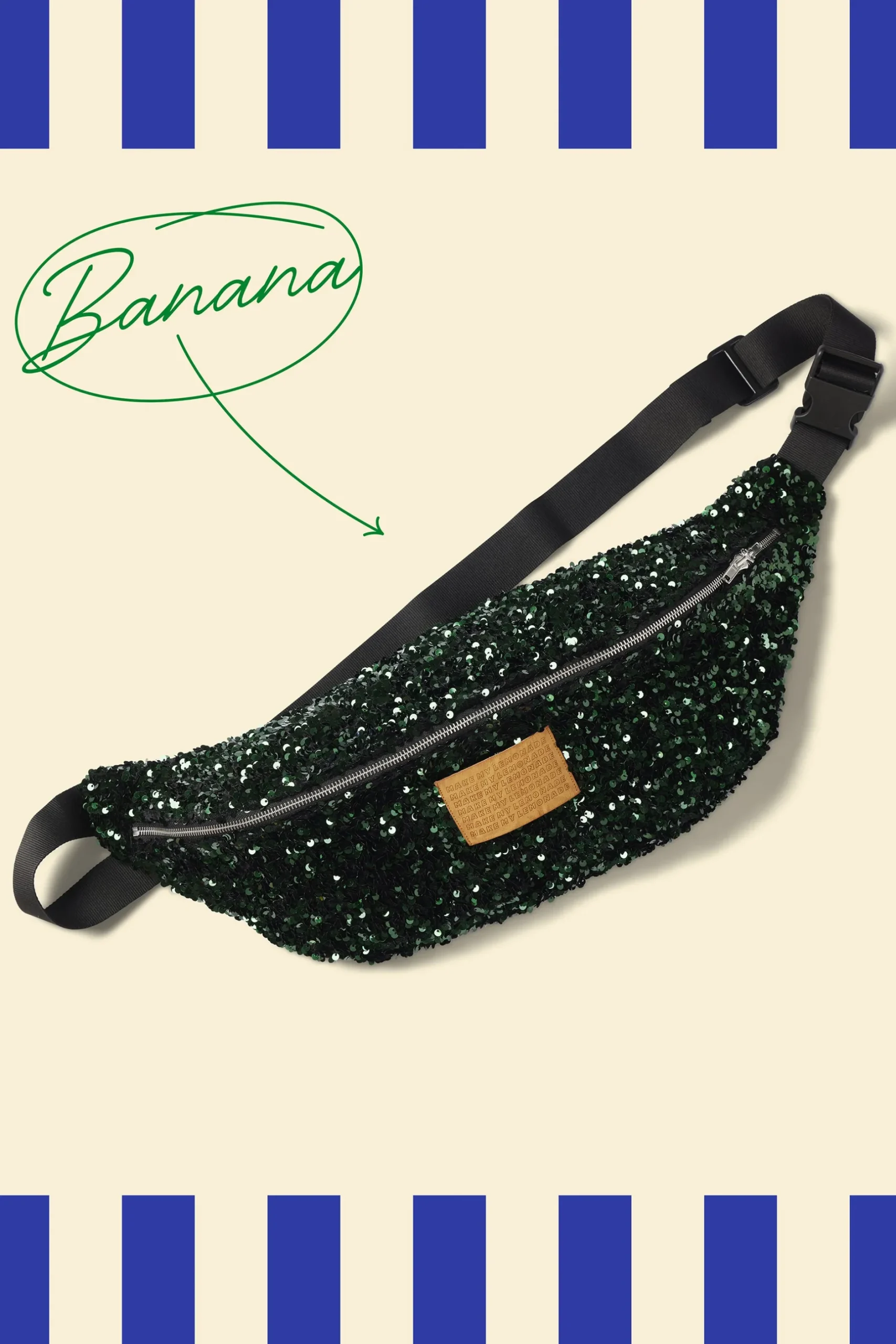 Make My Lemonade SAC BANANA SEQUINS VERTS< Bananes|Sacs & Bananes