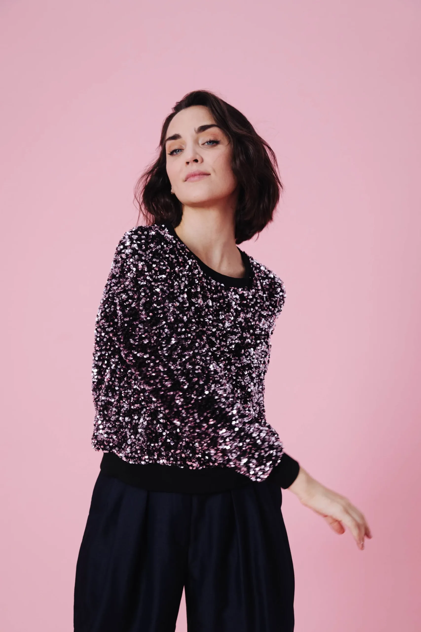 Make My Lemonade SWEAT HENRI SEQUINS ROSE< Sweats & Mailles