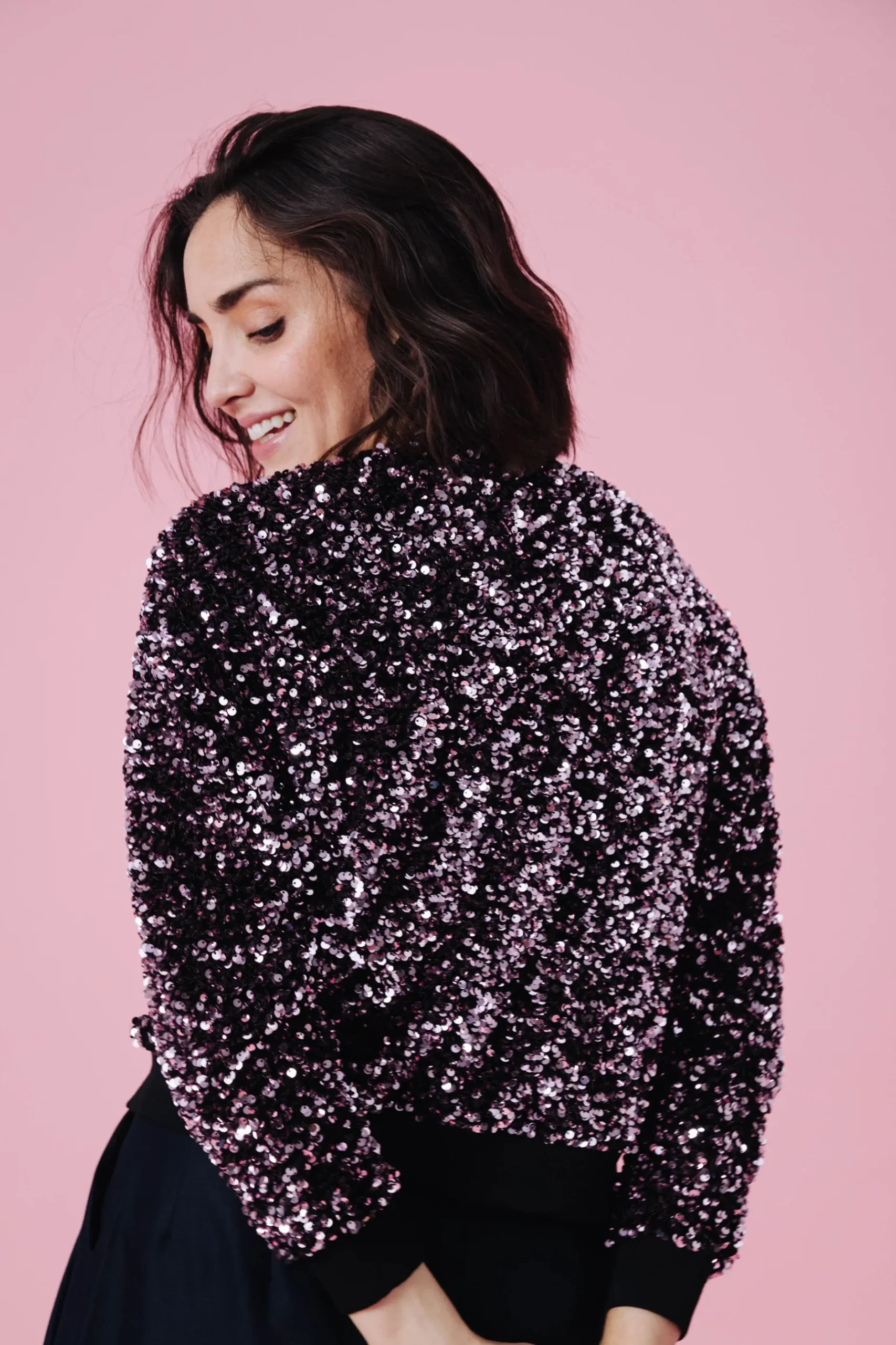 Make My Lemonade SWEAT HENRI SEQUINS ROSE< Sweats & Mailles