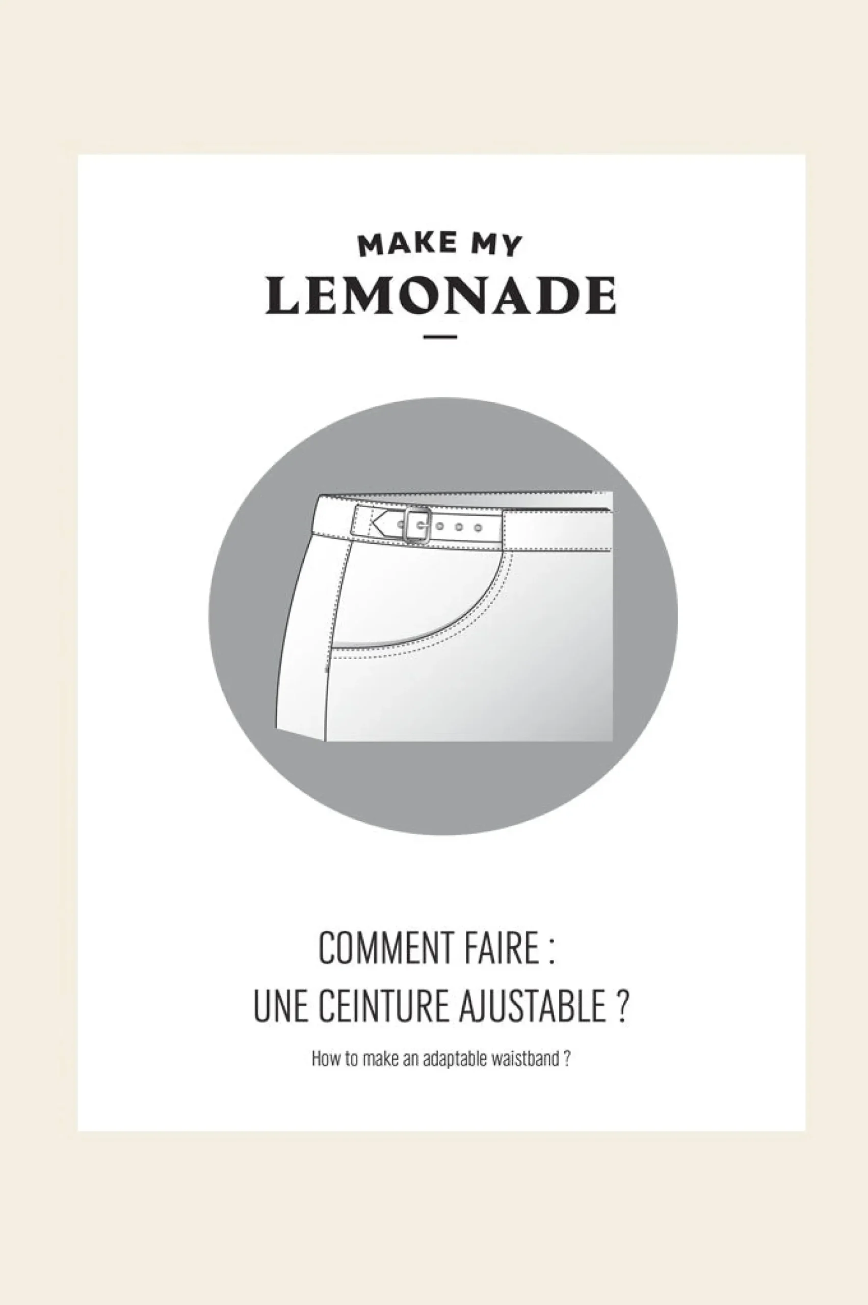 Make My Lemonade TIPS : Comment faire une ceinture ajustable< Patrons Pdf|Mercerie & Couture