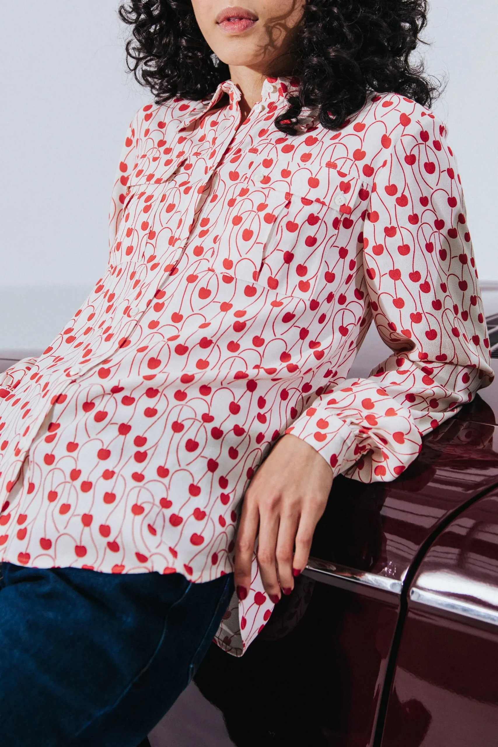 Make My Lemonade TISSU ECRU CERISES< Tissus|Mercerie & Couture