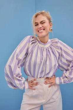Make My Lemonade TOP ALICE RAYURE VIOLET< Tops & T-Shirts